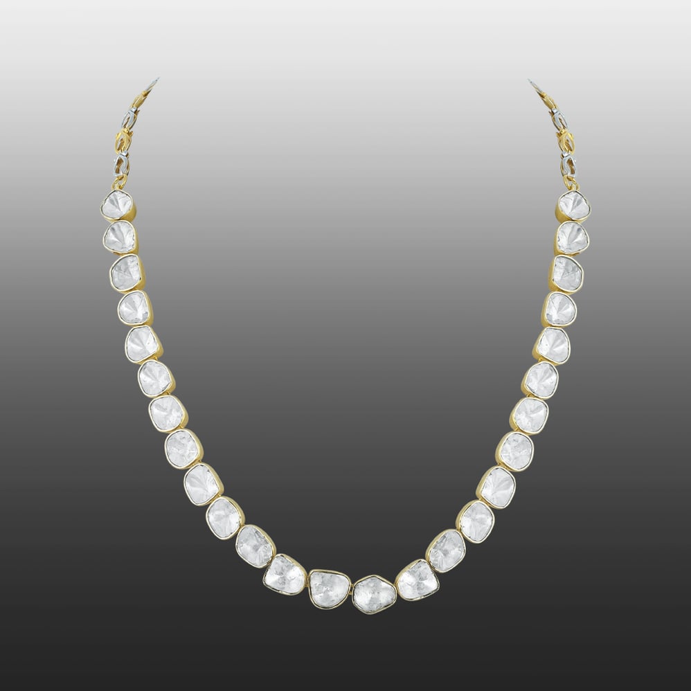 Polki Necklace Line in Open Setting